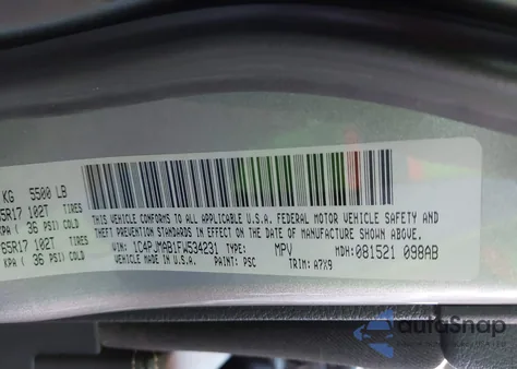 2015 Jeep Cherokee Sport из США, поврежденный, VIN 1C4PJMAB1FW534231